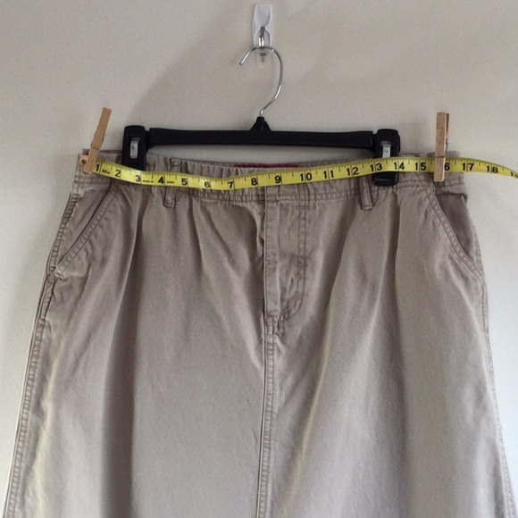 Vintage Old Navy Khaki Tan Denim Long Skirt, size 12 - Picture 6 of 6